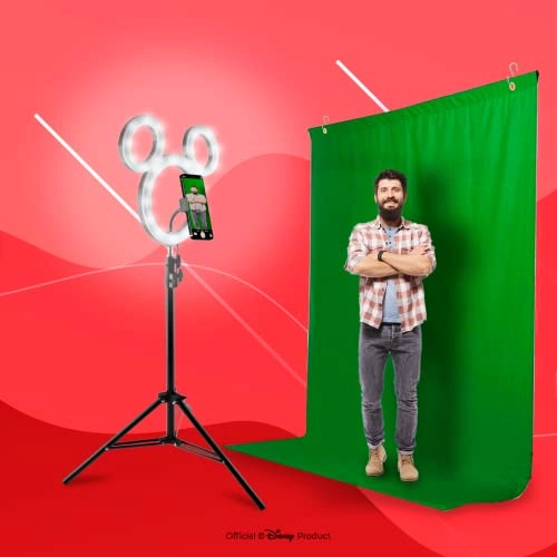 Mickey Mouse Photo Studio Creator - 12 inch Selfie Light Tripod Green Screen