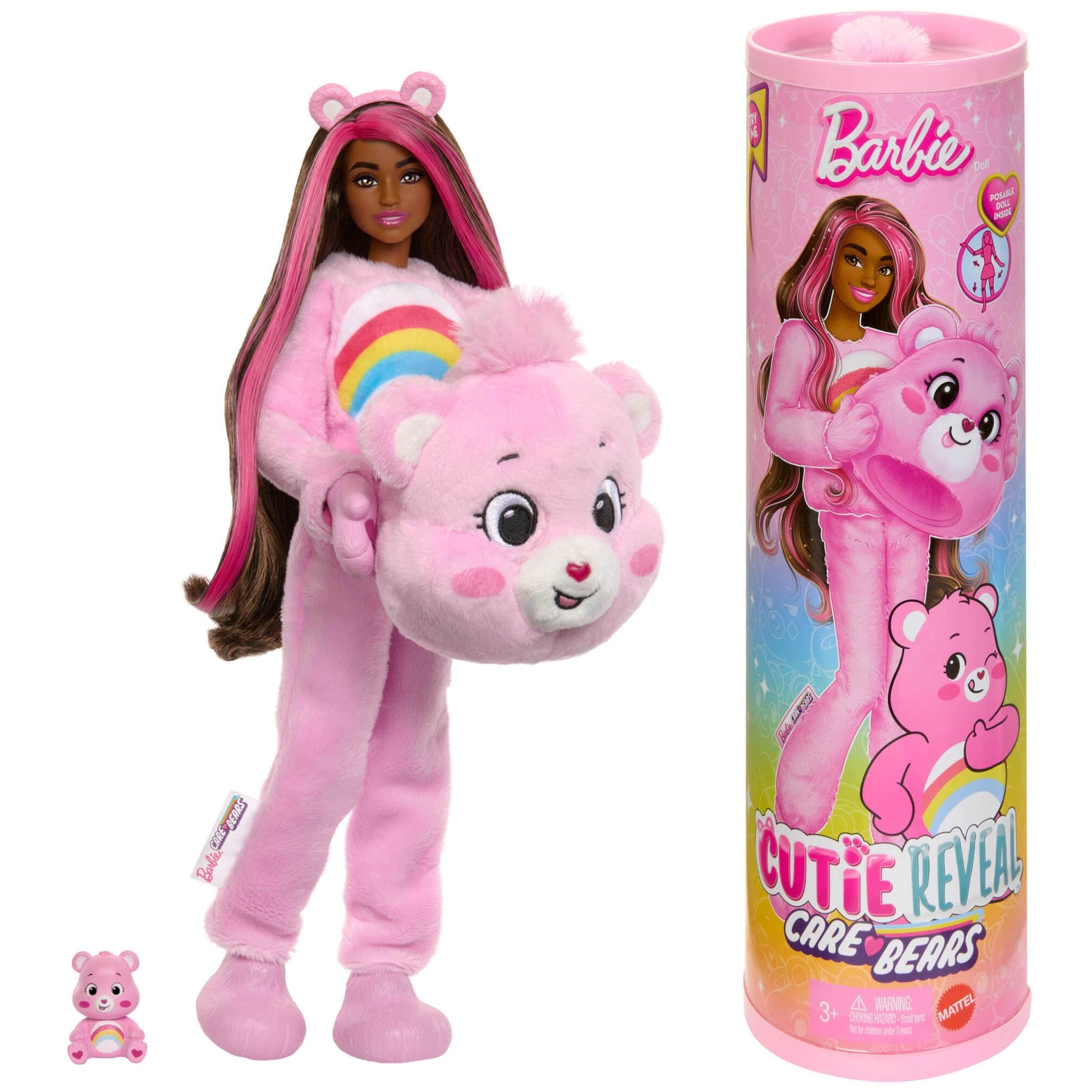 Mattel Barbie Cutie Reveal Care Bears - Cheer Bear Color Change 10 Surprises Ages 3Y+