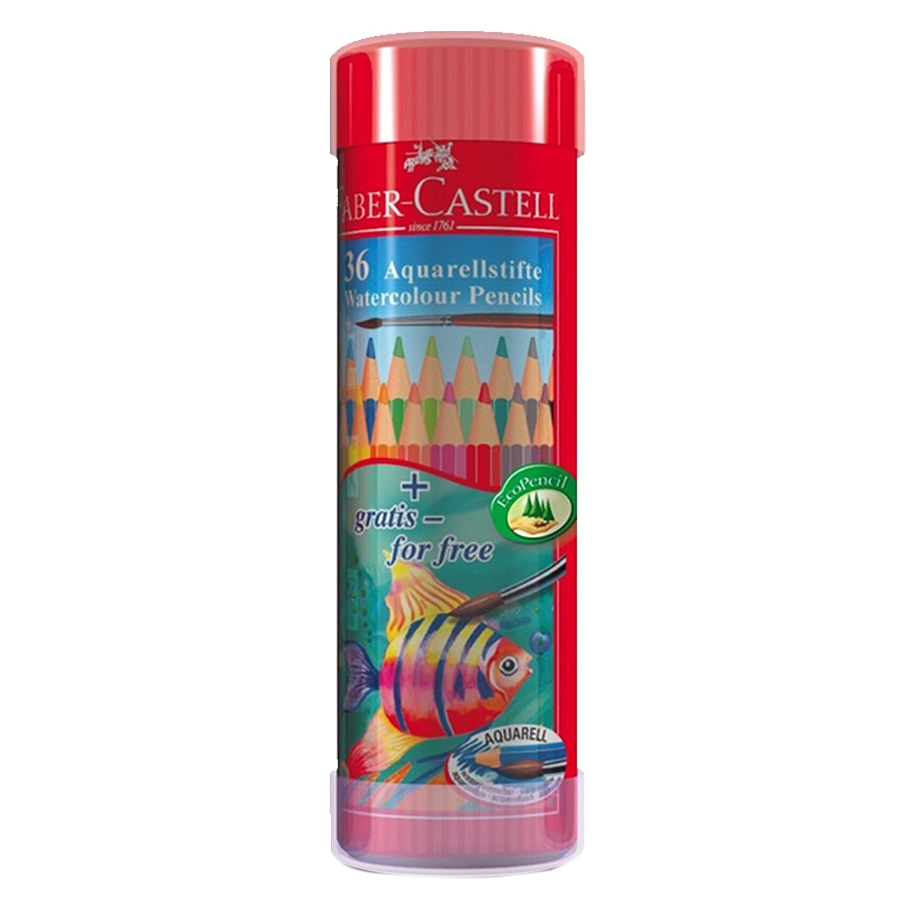 Fish Round Tin Water Colour Pencil - 36pcs