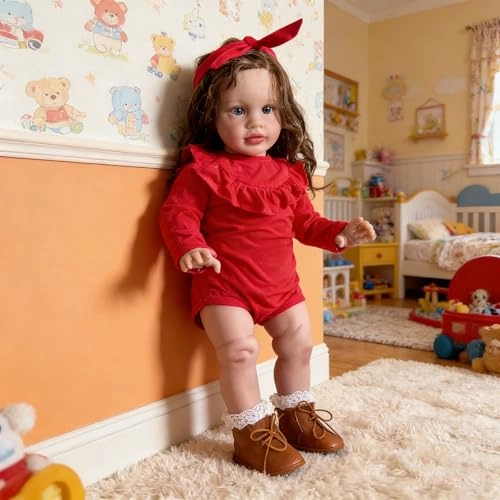 Pippa Reborn Baby Doll - 26 inch Cotton Vinyl Hand-rooted Curly Hair Ages 3+