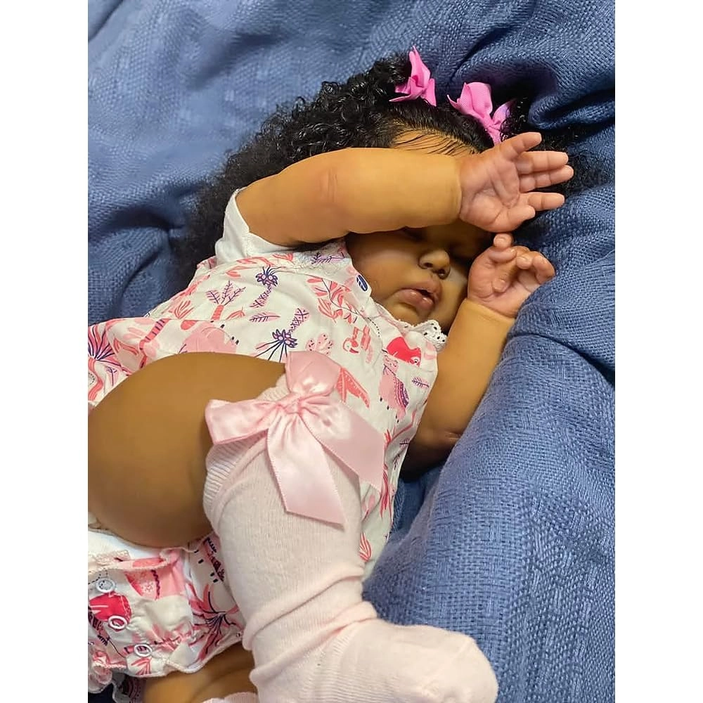 Reborn Baby Doll - 19 in Silicone Girl African American