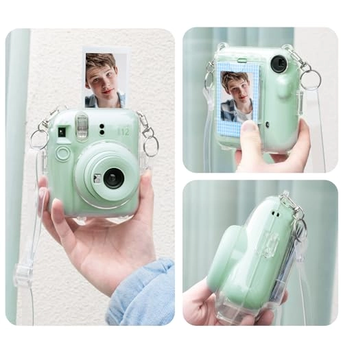 Clear Case - with Strap + Mini Photo Album - 80 Photos + Selfie Mirror + DIY Stickers - x2 + Color Filter - x4