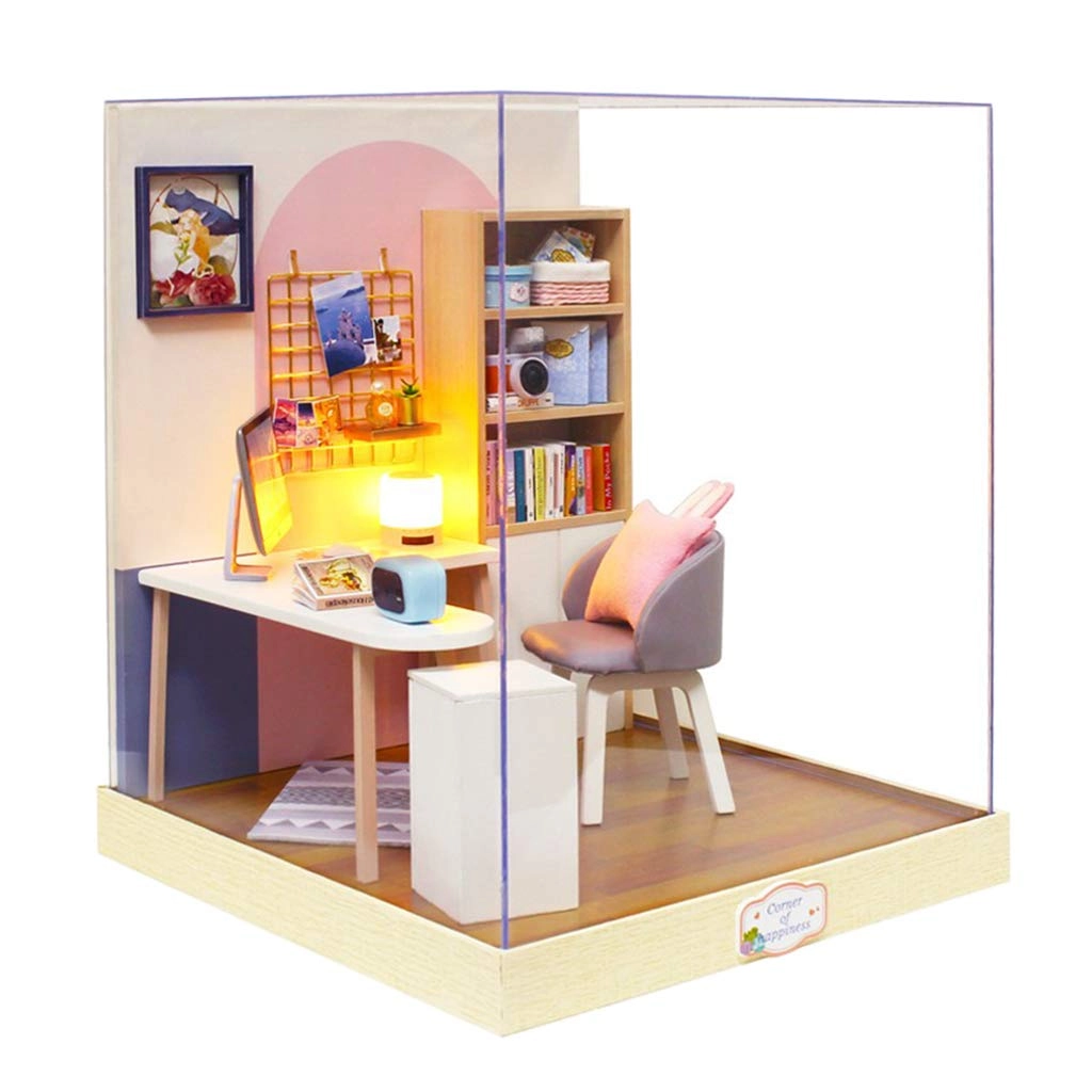 GQCQGS DIY Miniature Dollhouse Kit - Wooden 2.6x2.6x4.5cm