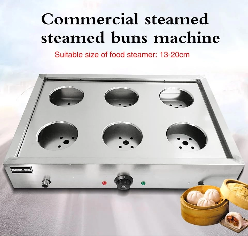 Desktop Steamed Buns Machine - Six-Hole 30-110C Dry Boiling Alarm