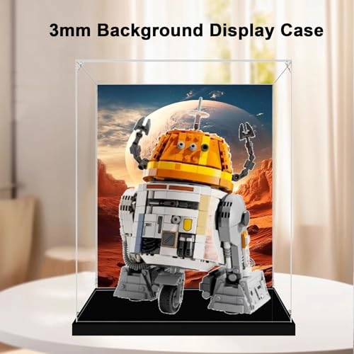 Acrylic Transparent Collectible Display Case for LEGO 75416 Aerospace Technician Robot Block Model - 3mm