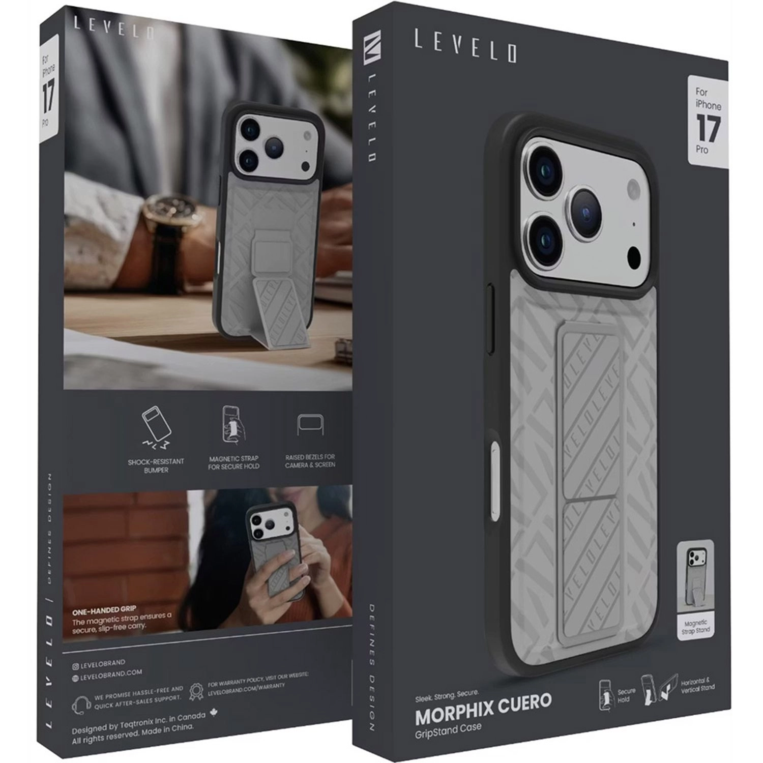 Morphix Cuero Gripstand Case for iPhone 17 Pro