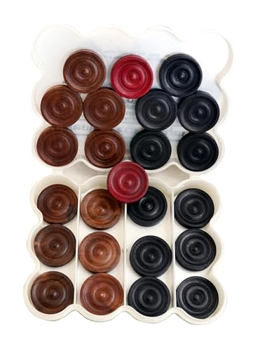 Premia - Carrom Coins Wooden Ashwood Box