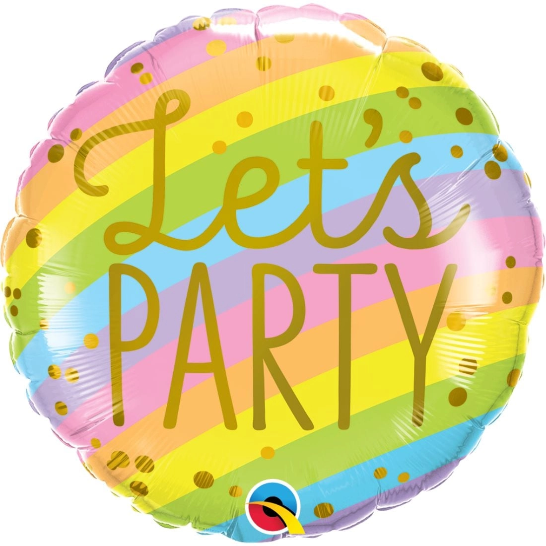 Party Zone Round Let'S Party Stripes Foil Balloon - 18 Inch Multicolor