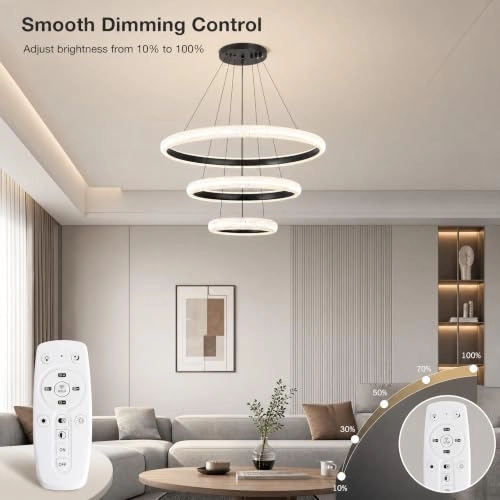 Modern LED Bedroom Chandelier - up to 100 cm