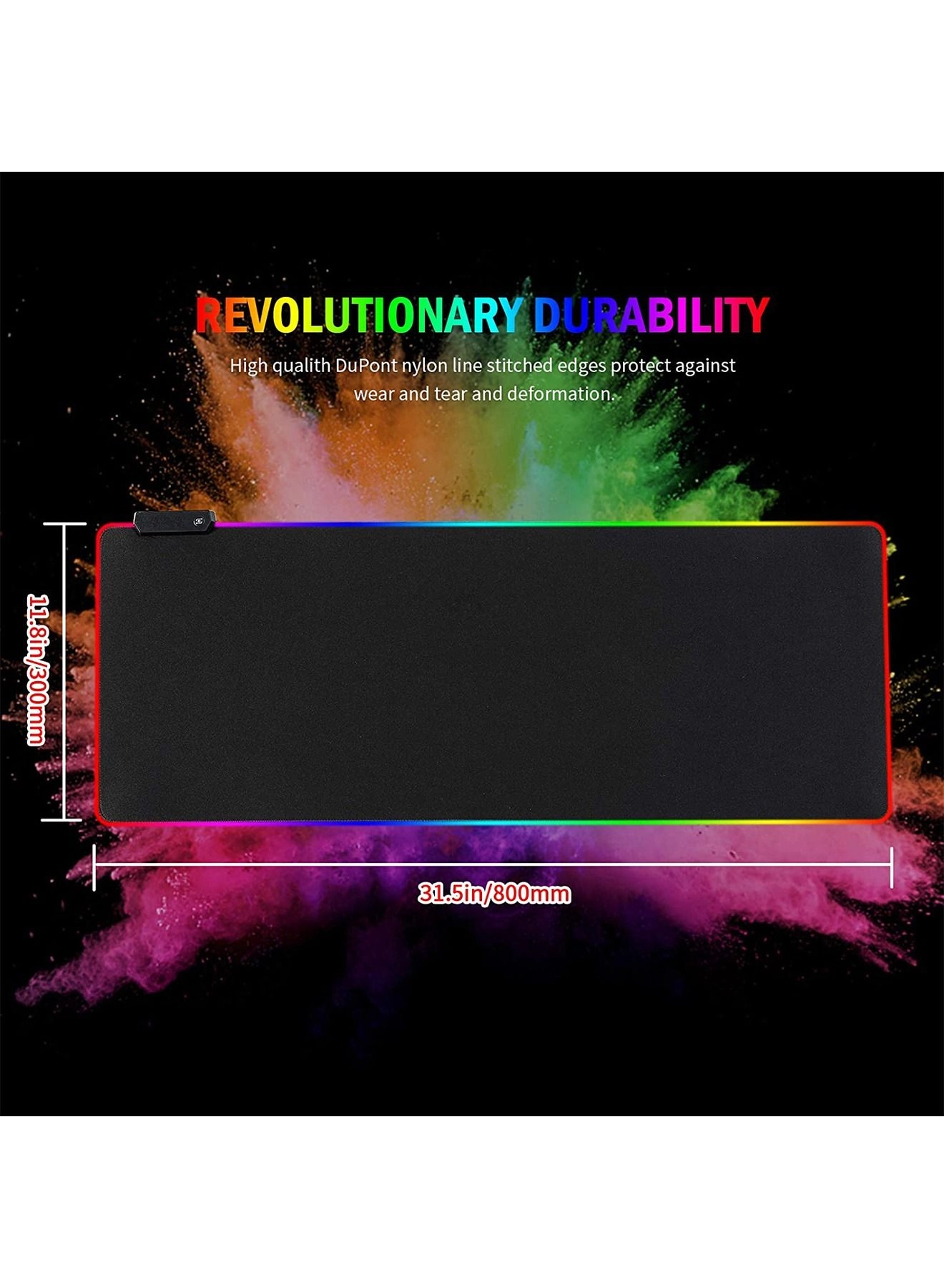 RGB Large Superfine Fiber Braided Gaming Mouse Pad