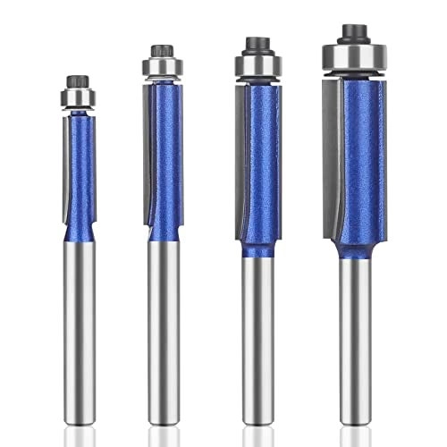 UTRUSTTO Double Flute Straight Router Bits - 4Pcs 14 Shank