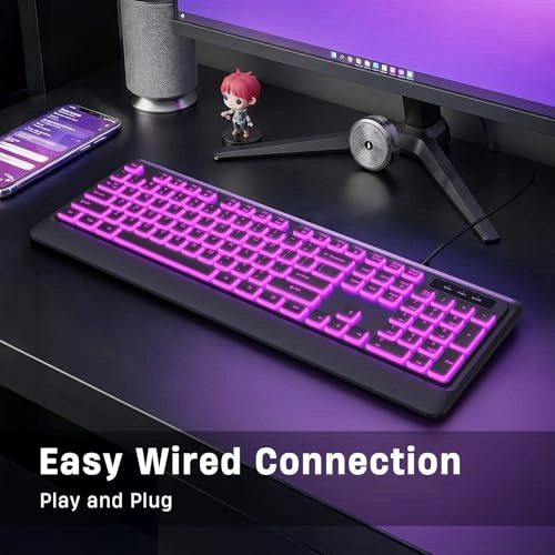 Large Print Backlit Keyboard - QWERTY Wired/Wireless