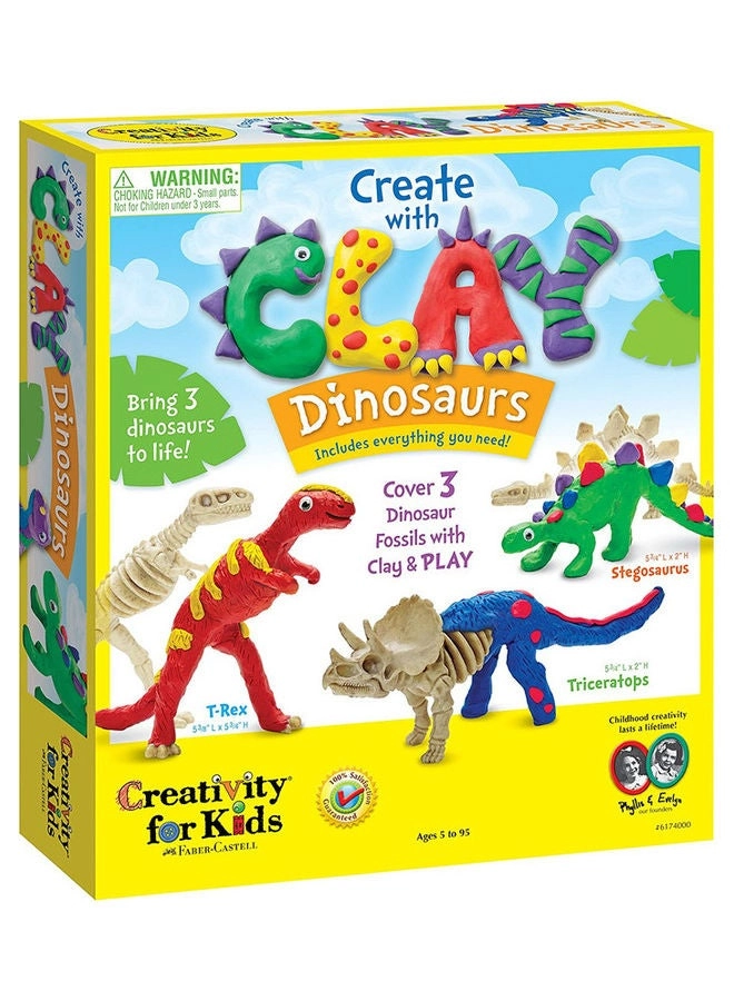 Creative Co-Op Create With Clay Dinosaurs - Multicolour 5+ Years