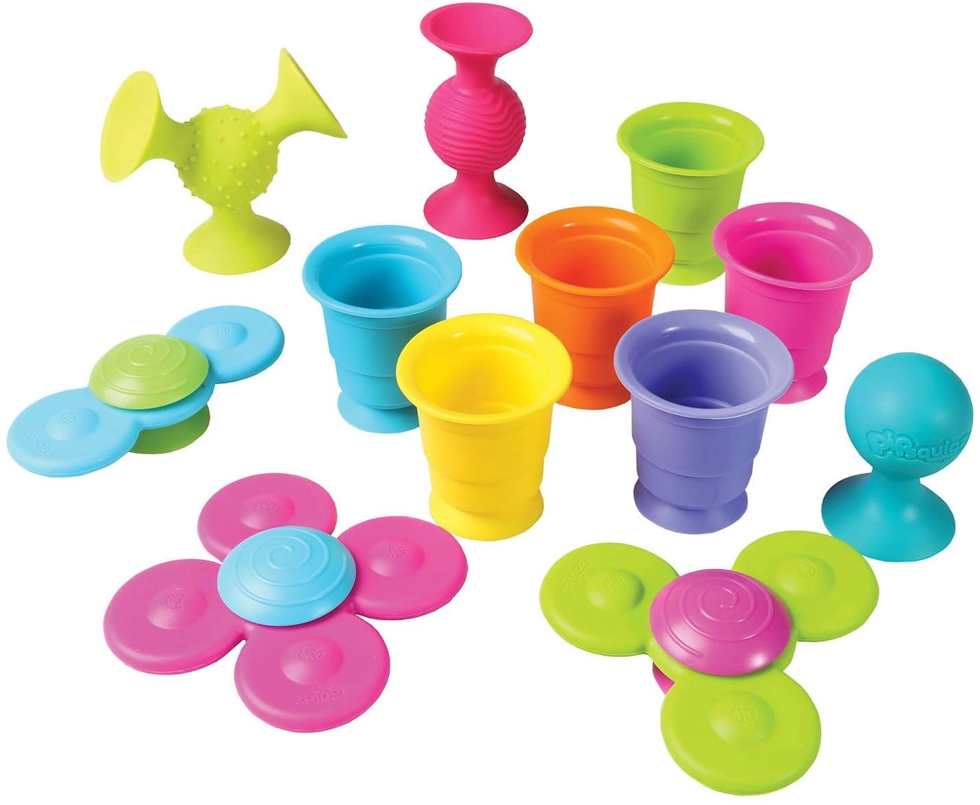 Fat Brain Toy Co. PipSquigz - 3 + Whirly Squigz - 3 + Kupz - 6