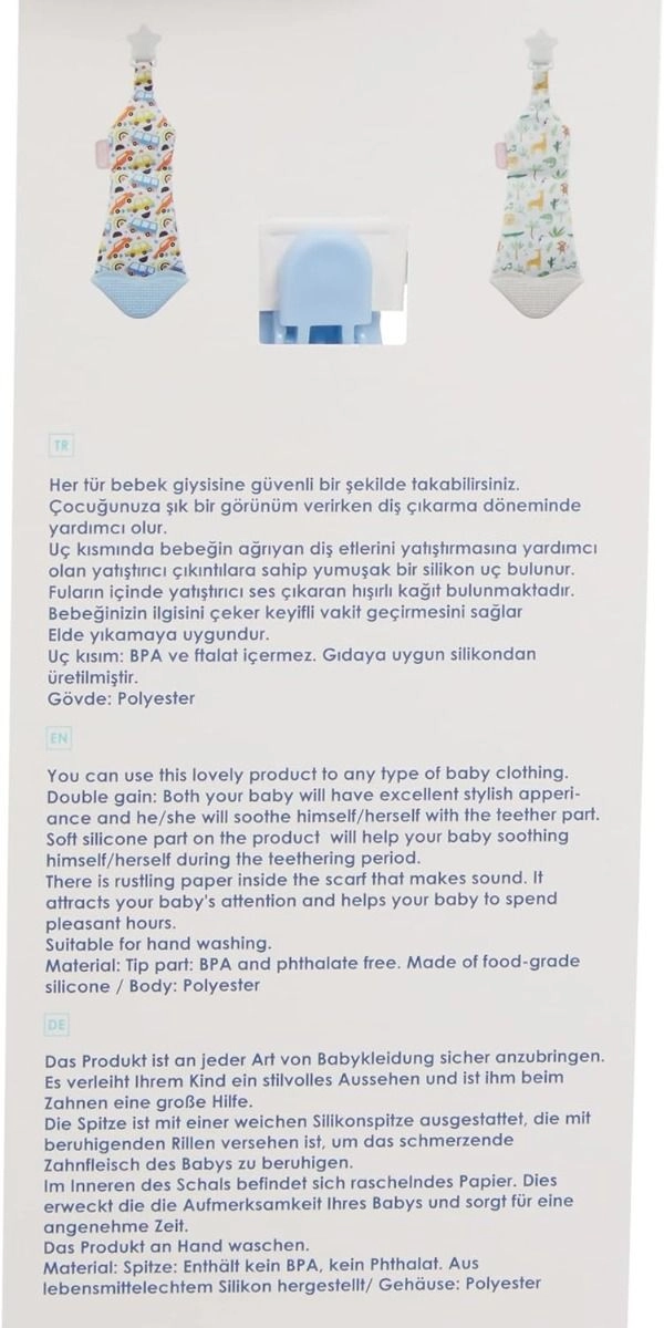 Baby Teething Scarf & Tie - food-grade silicone Polyester