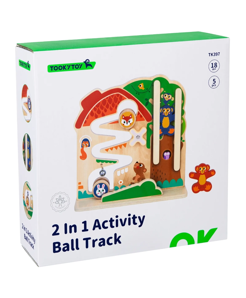Tooky Toy 2-In-1 Activity Ball Track - Suitable for 18 months and above 5pcs