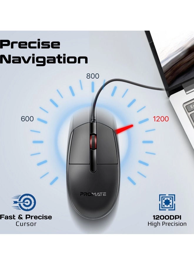 CM-1200 Ergonomic Optical Mouse - Wired