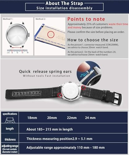 20mm 22mm Canvas Leather Hybrid Watch Band for Amazfit Bip/GTR/GTS/Pace/Stratos - 42mm 47mm