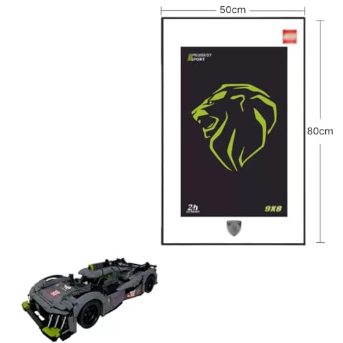 Display Wall Mount for LEGO 42156 Peugeoot Hybrrid Hyperccar Model - acrylic 2mm/3mm thickness