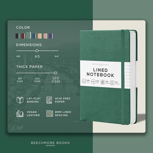 Lined Notebook A5 Hardcover - Lined 80 Sheets