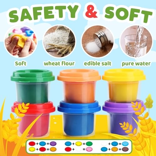 Farm Animals Play Dough Set - 4+ years 6 cans