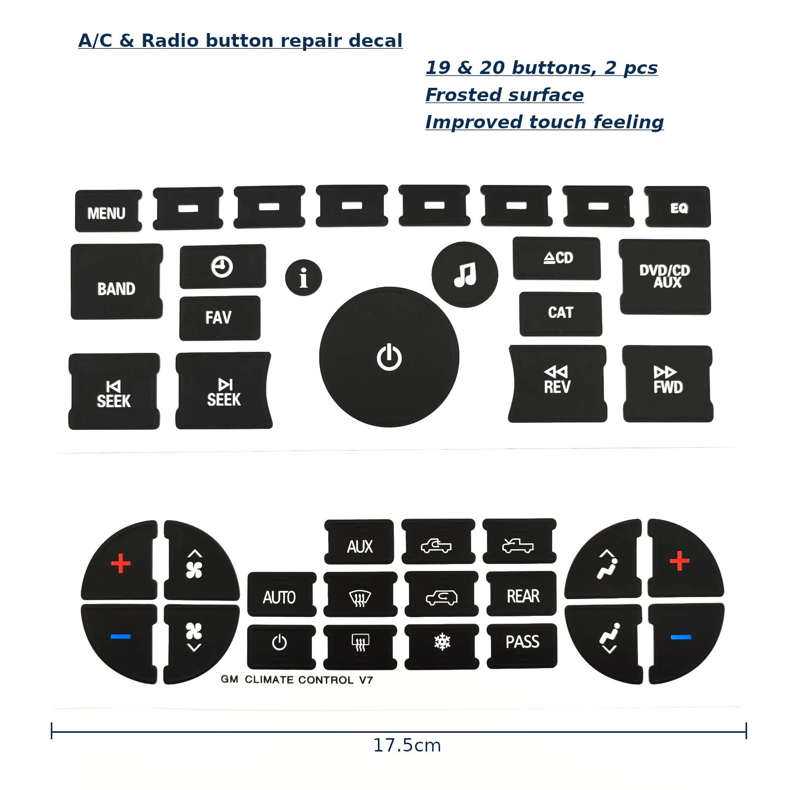 Radio Dash Button Repair Kit