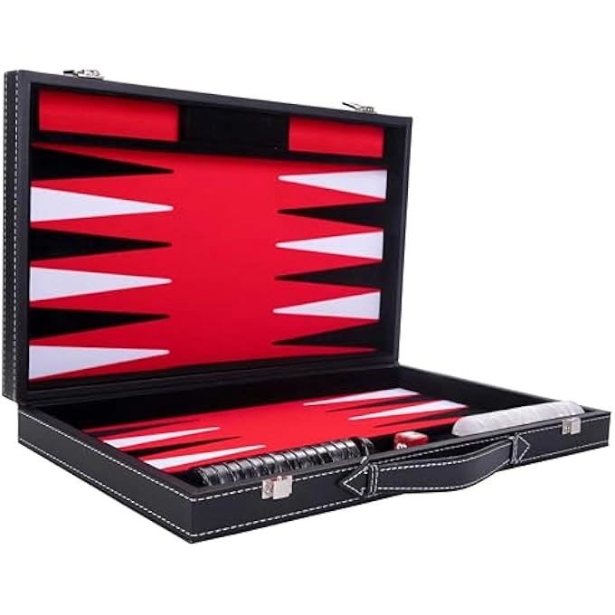 LUXURY BACKGAMMON - FAUX LEATHER EXTERIOR SPECIAL FELT INLAY