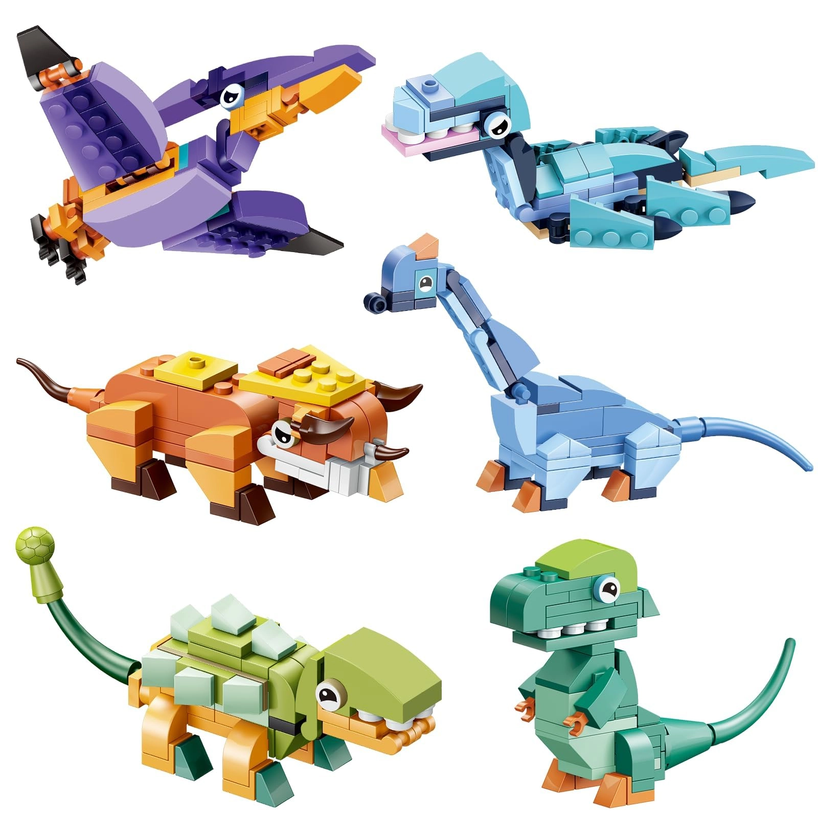 Tazweeq Dinosaur Set - Tyrannosaurus Triceratops Brontosaurus Ankylosaurus Mosasaurus Pterosaurs 407 pcs fantasy