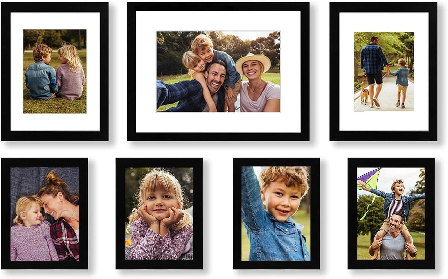 Americanflat 7 Piece Gallery Wall Picture Frame Set - 12x16, 9x12, and 6x8