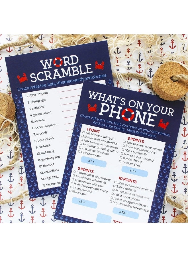 What's On Your Phone + Word Scramble - Ahoy It's a Boy Nautical
