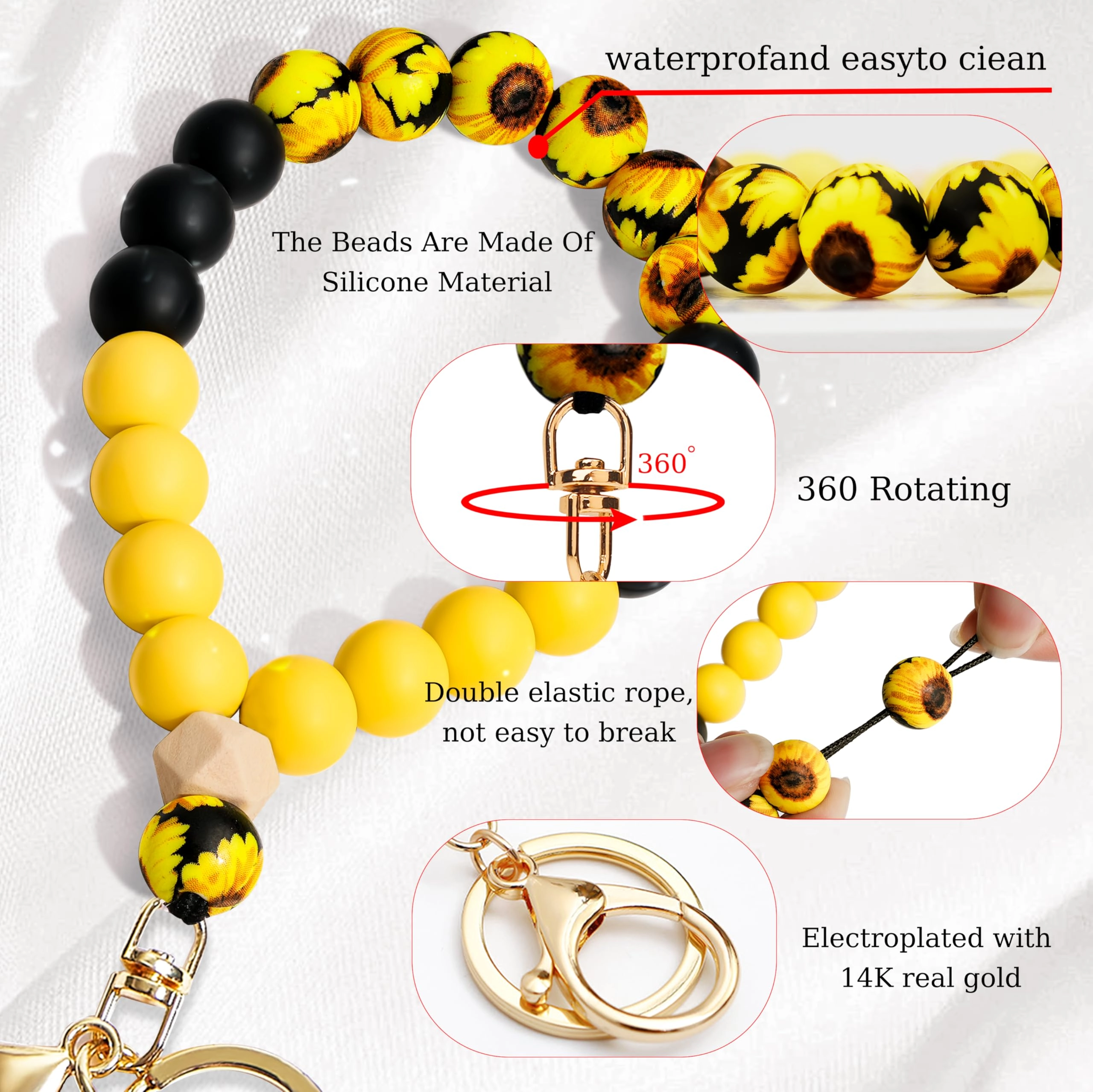 Beaded Keychain Wristlet - crystal keychain