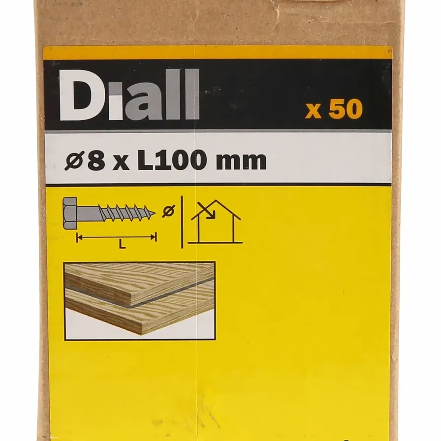 Zinc-Plated Carbon Steel Hex Coach Screw Pack 8mm 100mm