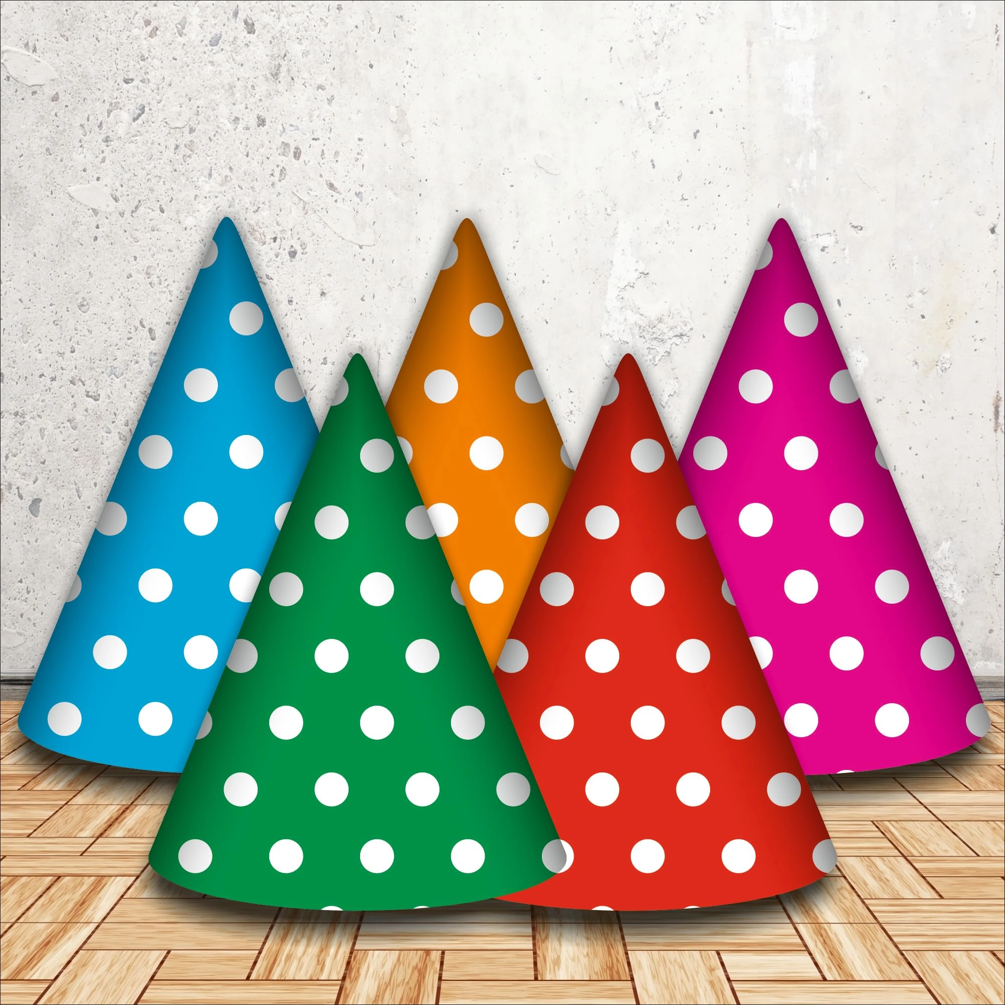 party baazaar Polka Dot Theme Birthday Caps - pack of 20 Birthday