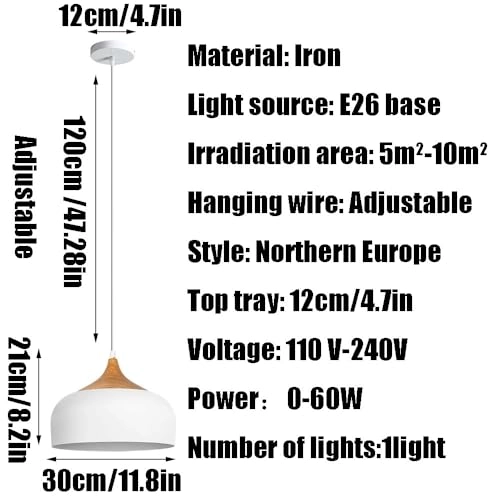 Wrought Iron Chandelier - White E27