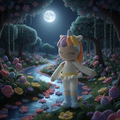 Crochet Unicorn Doll - Handmade 100% Cotton Ages 0+