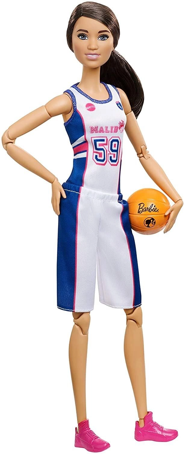 Barbie Made to Move Basketball Player - Brunette 22 Bendable Joints Ages 3+