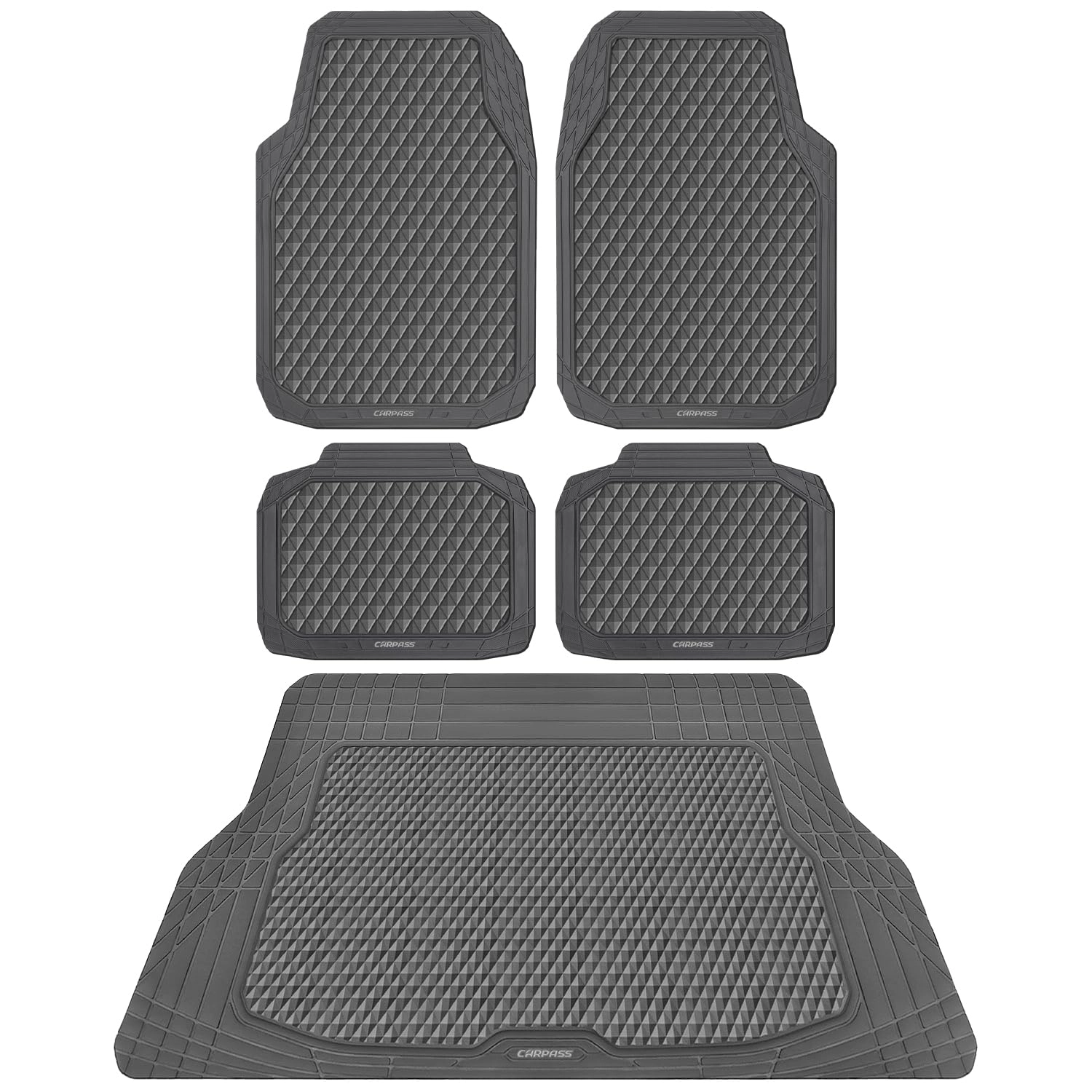 Floor Mats - Gray Rubber 4 Pcs