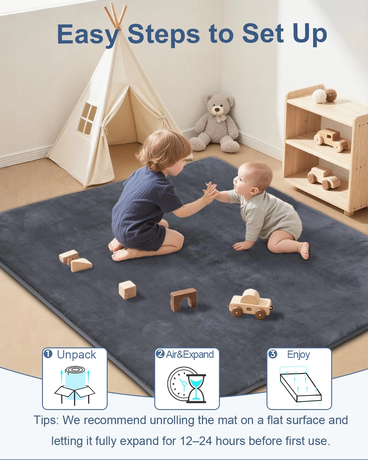 Baby Play Mat - 50x50 Green
