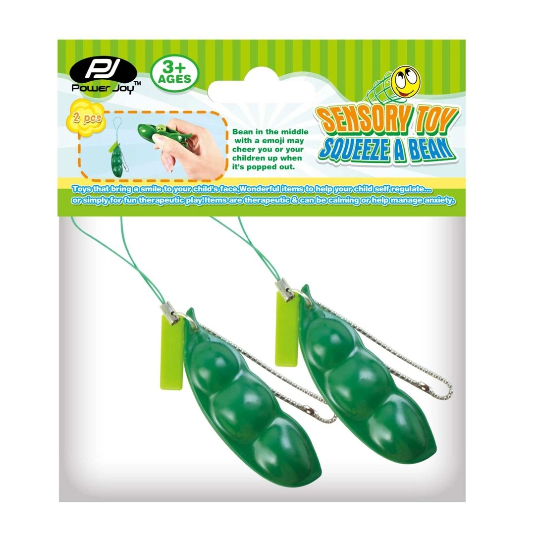 COLOR LAND CHILDRENS TOYS CENTER LLC Squeeze A Bean - Green 7cm 2 pieces