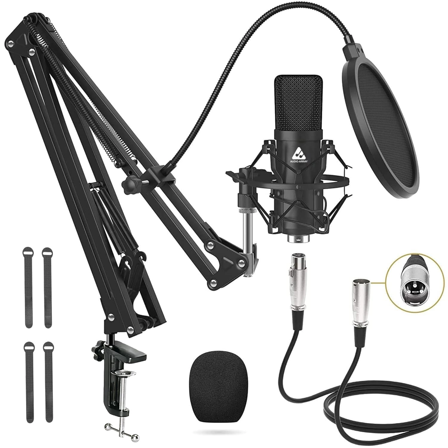Audio Array AM-C2 XLR Microphone - Condenser Kit Pro MAX Boom Arm
