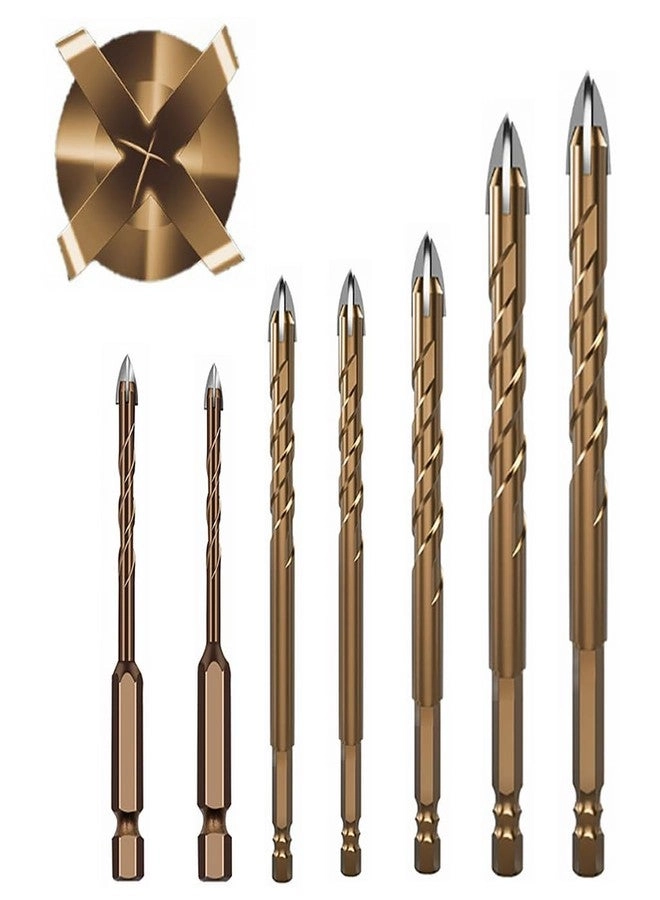 Power Drill Bits Set - Alloy Steel Carbide-Tipped 7-Piece 3-12mm