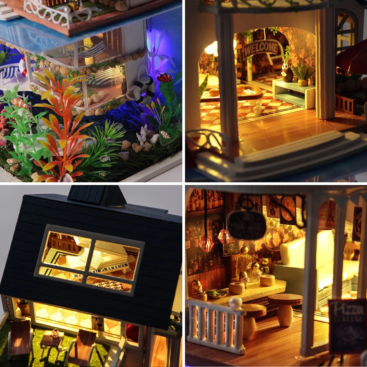 DIY Miniature Dollhouse Kit - Beachside Bungalow 1:24