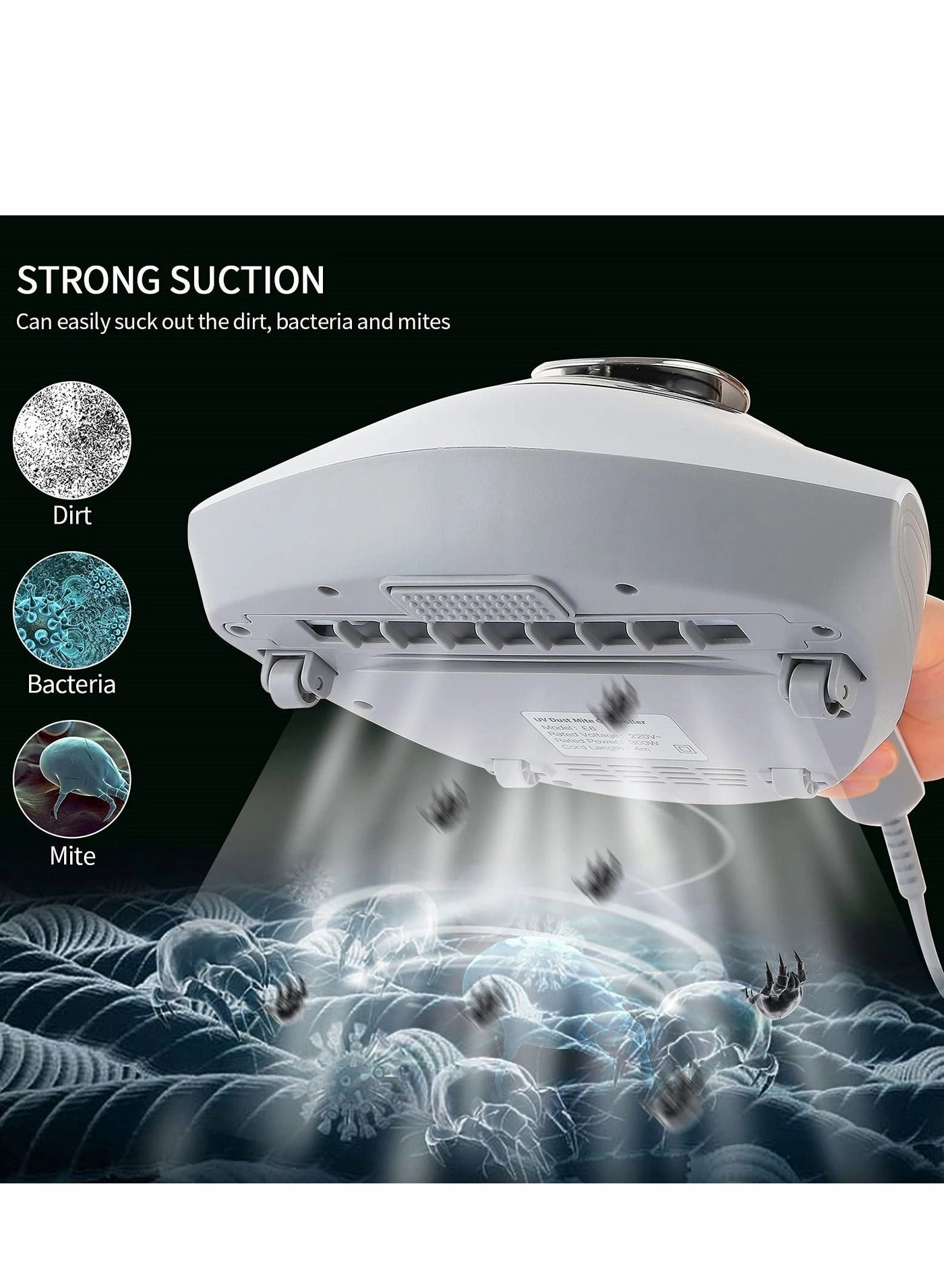 Mattress Vacuum Cleaner - 13Kpa Strong Suction Low Noise