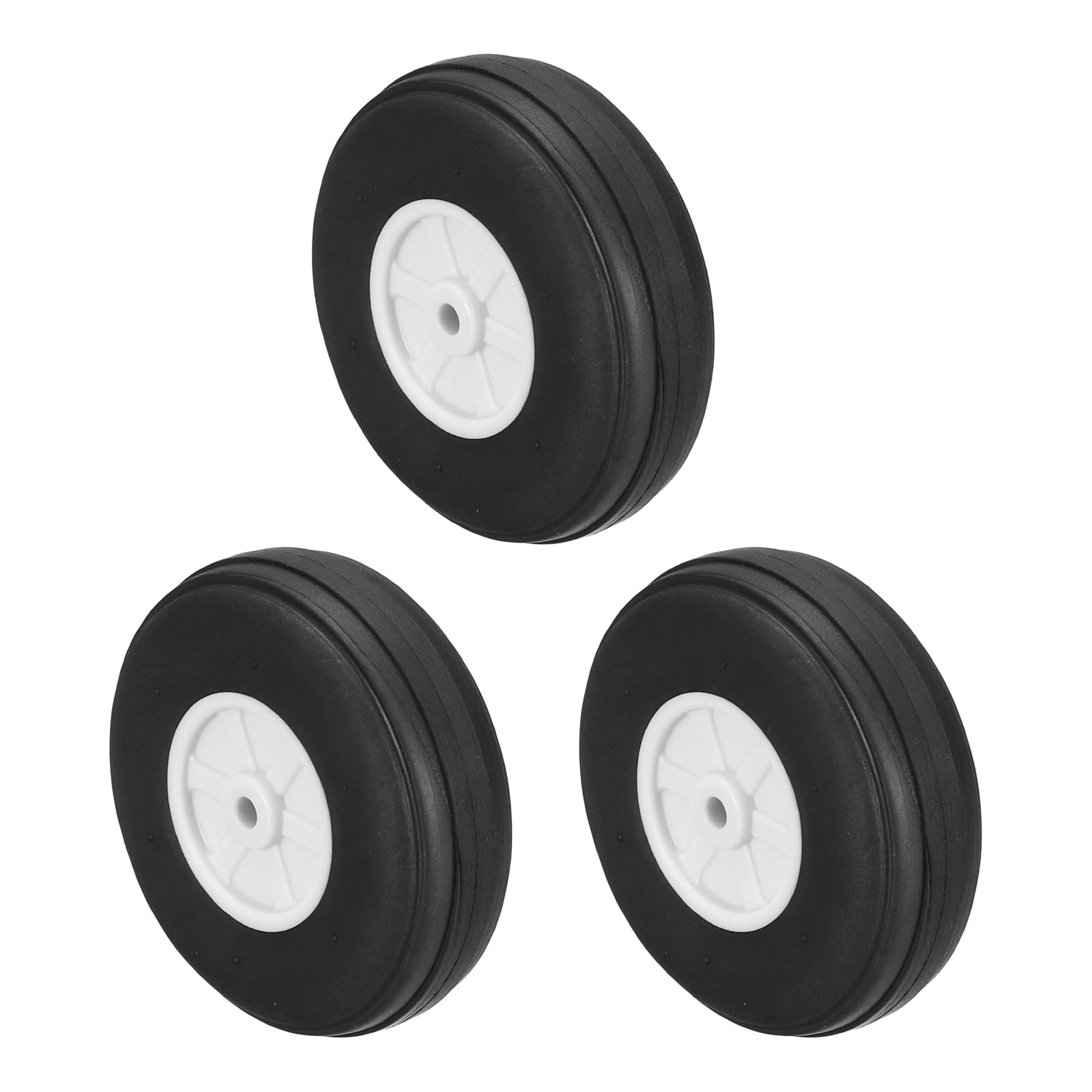 SourcingMap RC Airplane Wheels - 2" OD PU rubber Pack of 3