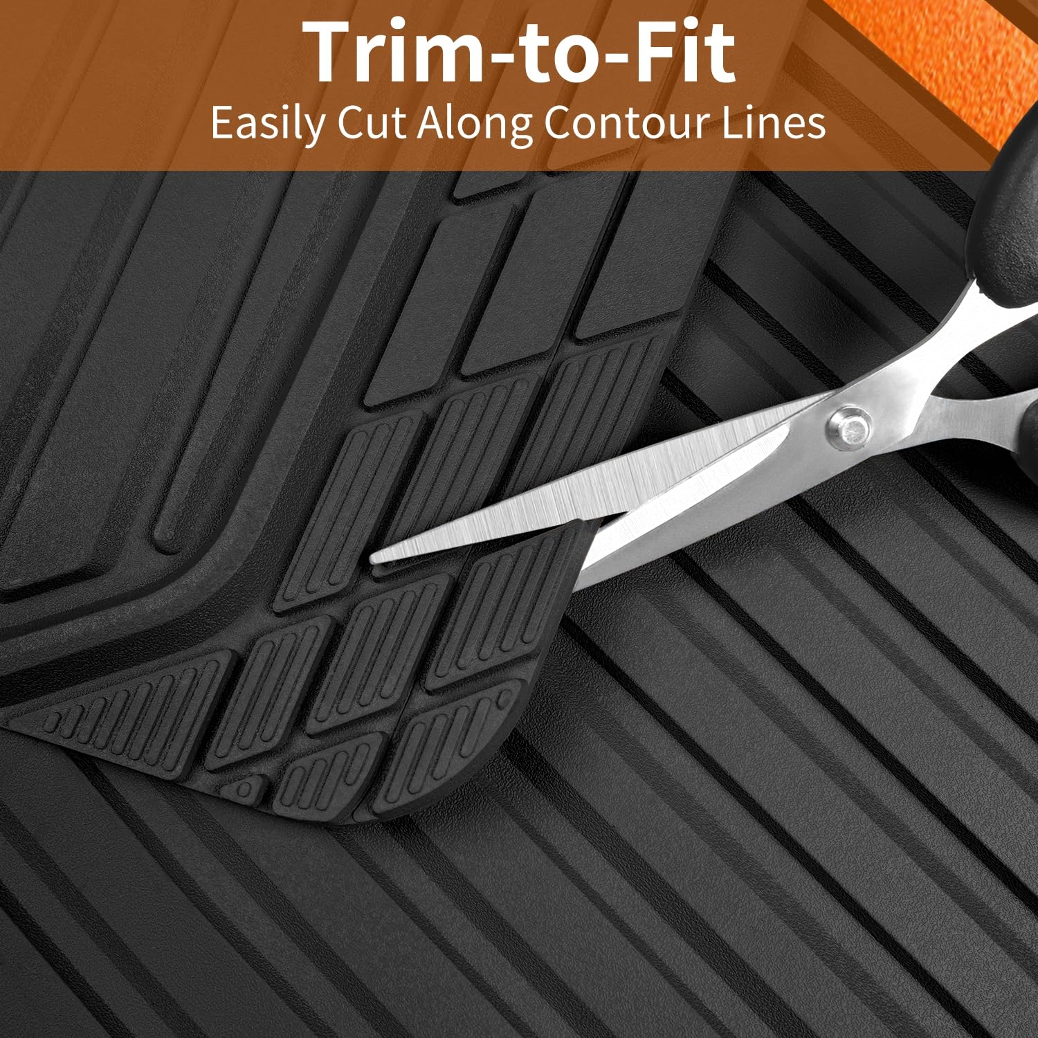 Heavy Duty Rubber Car Mats - All Weather Anodized Universal Fit