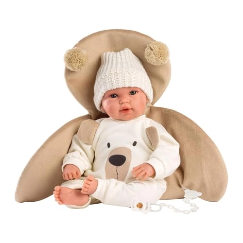 Doll RN Newborn Crying - 36 Cm Brown Bear Soft Touch