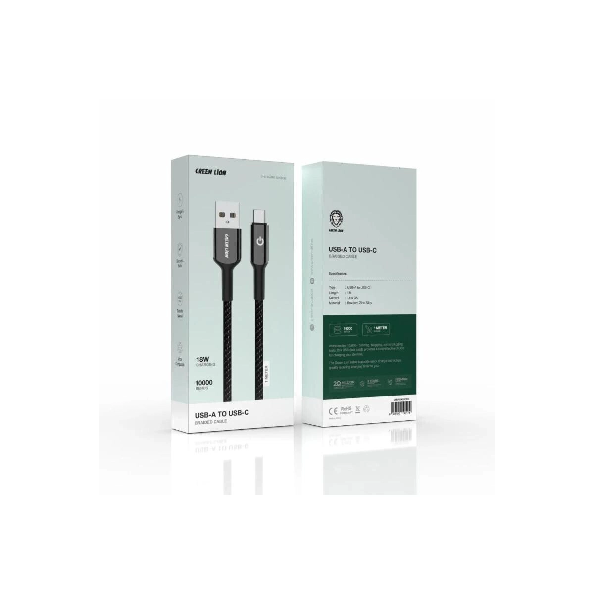 Charge Cable 18W USB-A to USB-C 1m Braided