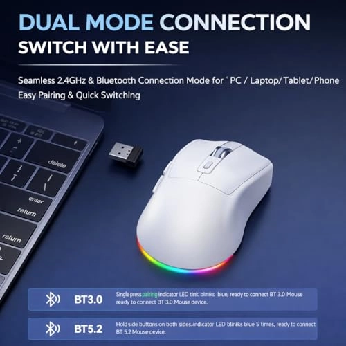 Wireless Gaming Mouse - Bluetooth 2.4G Wireless