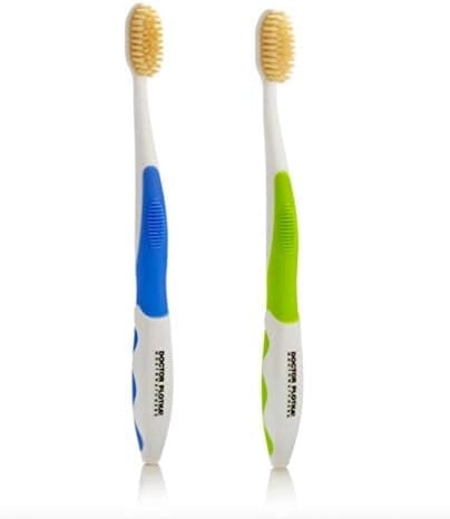 mouthwatchers Doctor Plotka's Antimicrobial Floss Bristle Silver Toothbrush - Adult 2-Piece Pack