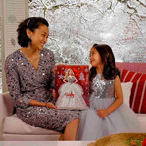 2021 Holiday Barbie - 12 Inch Blonde Wavy Hair Silver Gown Ages 6+